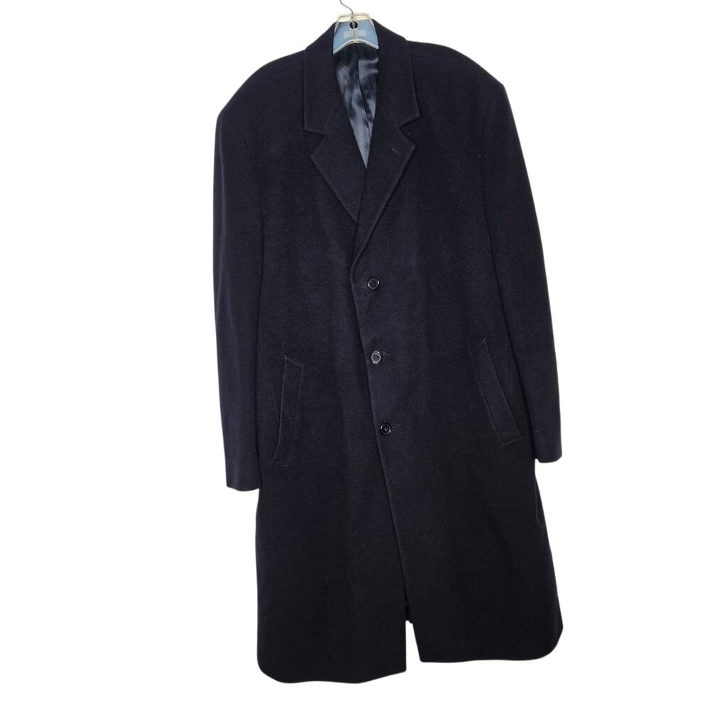 Brooks Brothers Men Wool Cashmere Top Coat Business Formal Navy Overcoat 48T